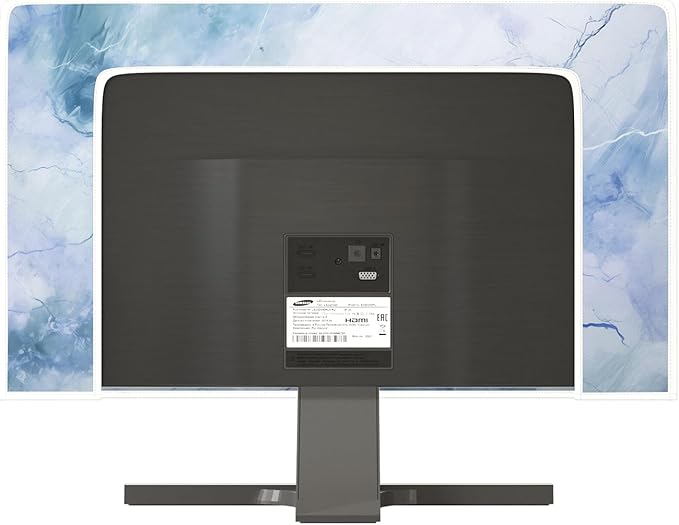 Baocicco Fashion Haze Blue Marble Computer Monitor Dust Cover 26, 27, 28 Inch Full Body Cover for Display Screen Panel Case Computer Sleeve Compatible with iMac 26, 26-28 PC, Desktop and TV