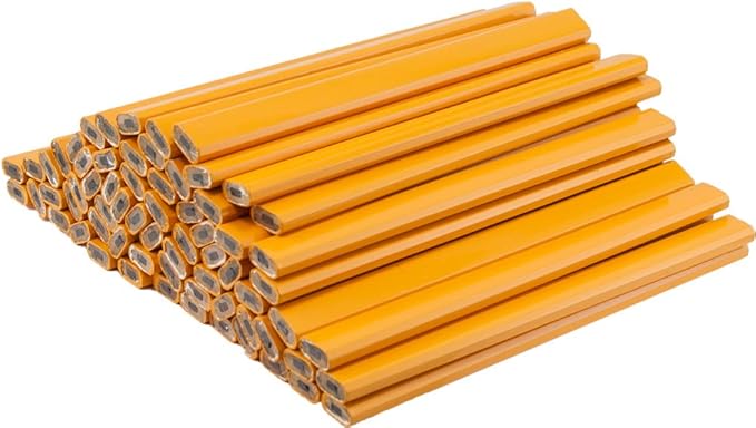 GRAPHITE Hard Lead Carpenter Pencil #2 Lumber Pencil (72) PCS - Industrial Pencil Wood Flooring Marker for Wood Working Tools Marking & Concrete Marking - Yellow