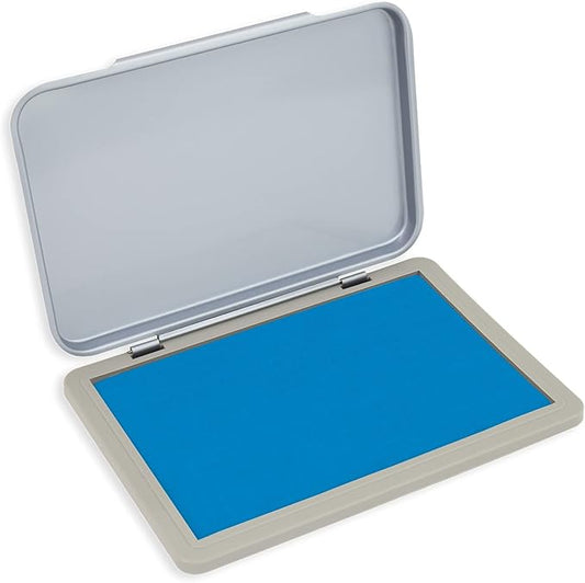 Metal Case Stamp Pad Medium Size, Sky Blue Color - Size: 3" x 4" - Choose from 15 Ink Colors