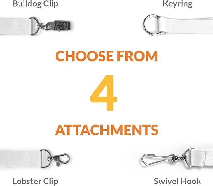 Wristband Bros Custom Lanyards For ID Badges, Keys & More | Add Text & Logos | Choose Your Attachment | Bulk Quantities For Events