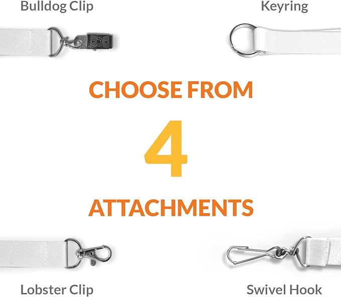 Wristband Bros Custom Lanyards For ID Badges, Keys & More | Add Text & Logos | Choose Your Attachment | Bulk Quantities For Events