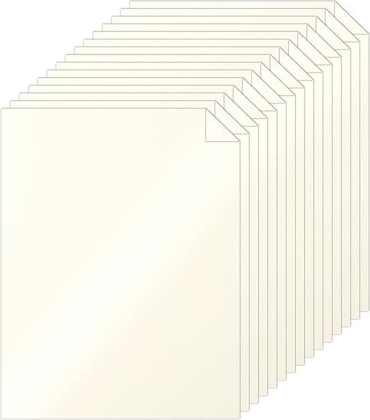 Silunkia 40 Sheets Cream Shimmer Cardstock 8.5 x 11 Ivory Paper, 75lb Off White Paper Card Stock for School Crafting, Cards Making, Business Cards, Wedding Invitations, Menus