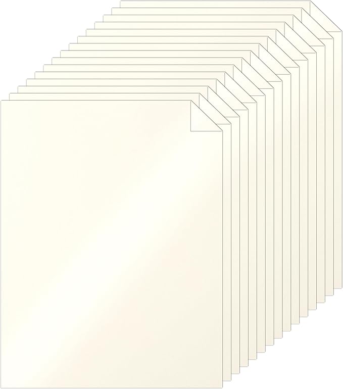 Silunkia 100 Sheets Cream Shimmer Cardstock 8.5 x 11 Ivory Paper, 200gsm/75lb Thick Off White Card Stock for Cards Making, Anniversary Card, Business Cards, Invitations, Certificates