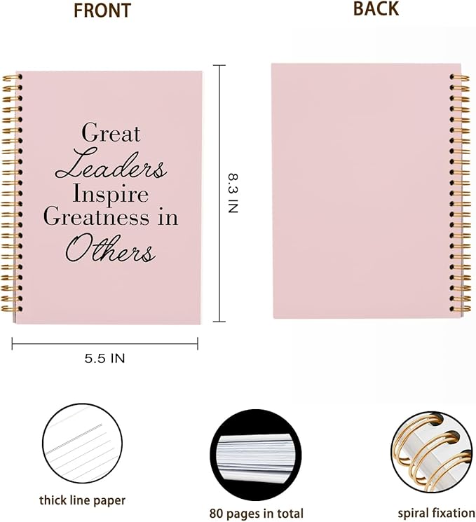 OXW Blush Notebooks for Work, Employee Appreciation Gifts, Leadership Gifts Notebook Journal for Writing Meeting Office, Thank You Gifts for Women Men Leader Mentor Boss Manager, 5.5"x8.3"