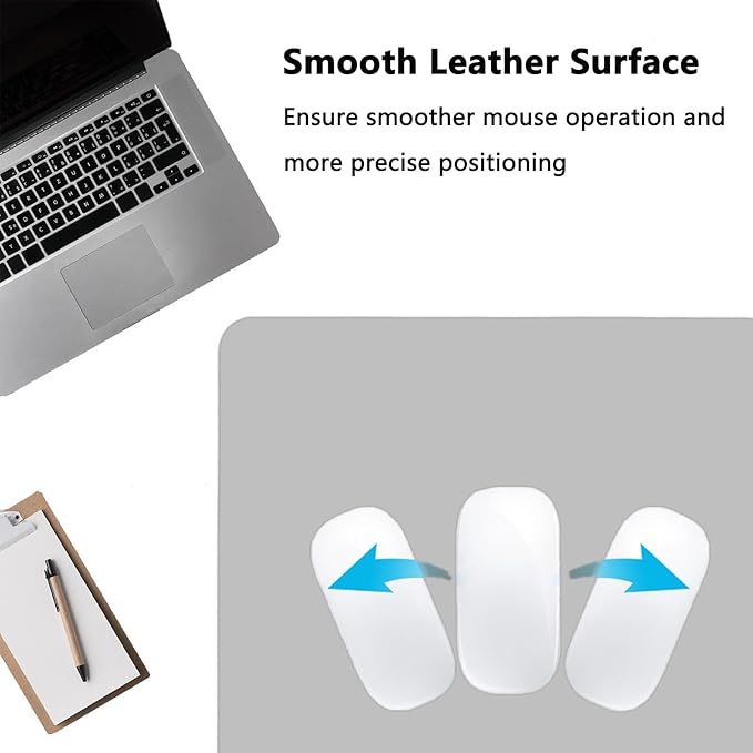 PU Leather Desk Pad Protector Gaming Mouse Pad Non Slip Desk Mat for Keyboard and Mouse Waterproof Desk Writing Pad for Office and Home Desk Accessories(Gray, 23.6 * 11.8)