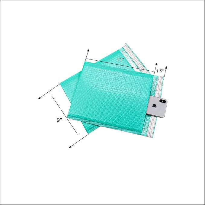 Shipping Bubble Mailers MEIANJU 11x9 inch Padded Poly Mailer Envelopes Small Packaging Mailing Bags Mail Packing Business Supplies,lake blue-25PCS