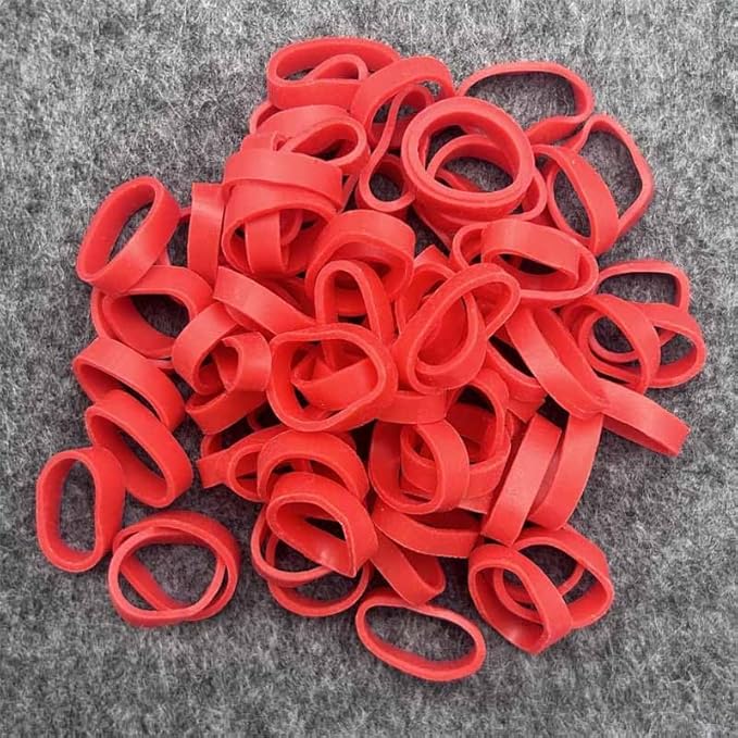 500pcs Red Color Mini Rubber Bands Elastic Bands Rubber Band for Organizing File Ties Bands School Office Supplies Stationery Holder Band Loop