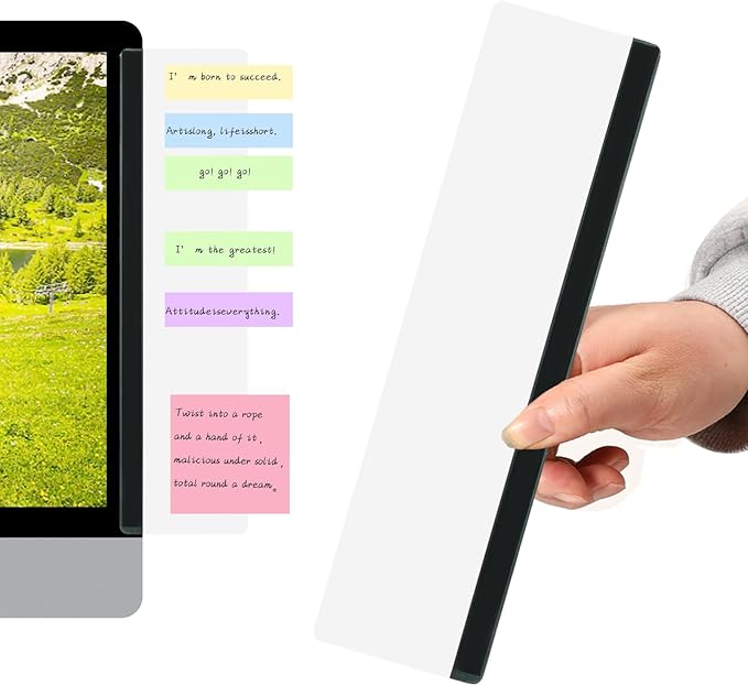 Monitor Memo Board 2Pcs Office Desk Accessories Computer Monitor Sticky Note Holder for Computer Screen Acrylic Desktop Memo Board for Women Men Home Office