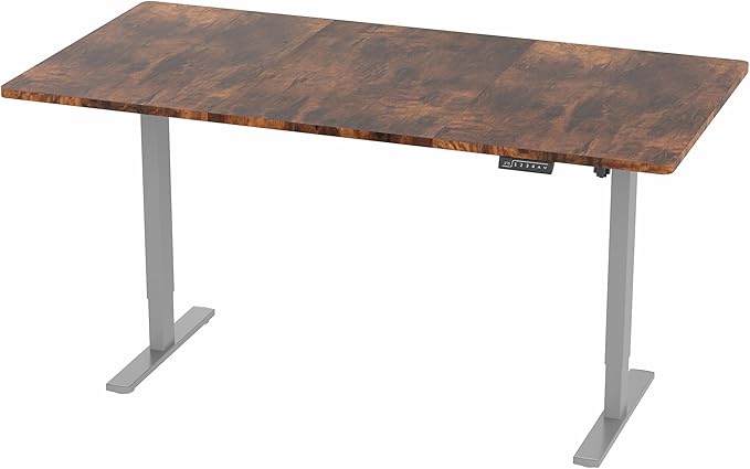 VIVO Electric 71 x 36 in Rustic Standing Desk, Memory Height Adjustment, 1B Series, Holds 220 lbs, Vintage Brown Top Gray Frame, DESK-KIT-1G7N-36