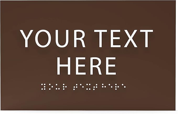 ADA CENTRAL SIGNS - 6" X4" Personalized Custom Sign- Tactile Graphics Grade 2 Braille Text | ADA Compliant Wall Mount Plastic Signs For Schools, Offices, Businesses, Apartments & Restaurants