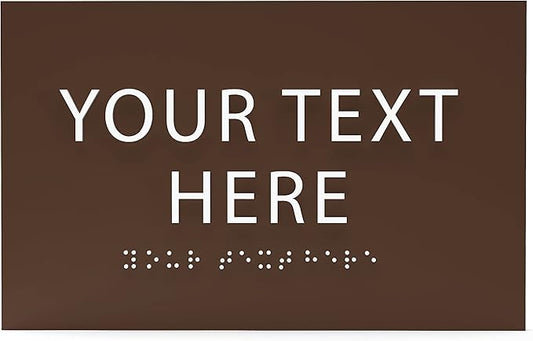 ADA CENTRAL SIGNS - 6" X4" Personalized Custom Sign- Tactile Graphics Grade 2 Braille Text | ADA Compliant Wall Mount Plastic Signs For Schools, Offices, Businesses, Apartments & Restaurants
