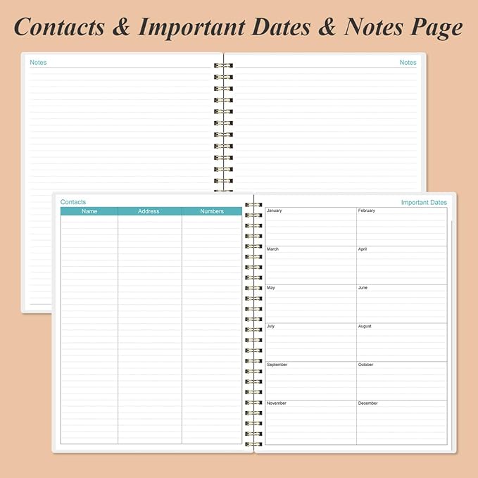 2026-2027 Planner - Weekly & Monthly Planner from January 2026 - June 2027, Planner 2026-2027 with Elastic Closure, Inner Pocket, 8.5" x 11", Rose Leaf