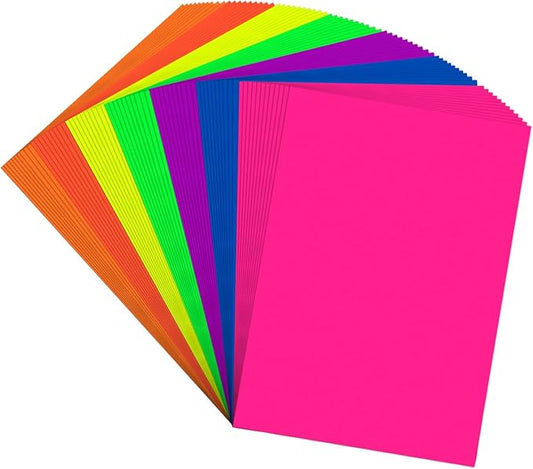 MAGECUBIKU Colored Copy paper 8.5X11 Inches,140 Sheets 20 lb/80GSM 7 Colors Neon Fluorescent Letter Size Printer Multipurpose Paper for Office School Education Daily Printing,Document Copying,Study