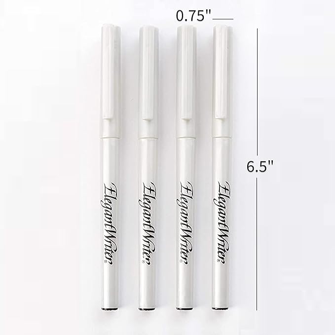 Speedball Elegant Writer Acid-Free Non-Toxic Water Based Calligraphy Marker, Chisel Tip, Assorted Size, Black, Set of 4