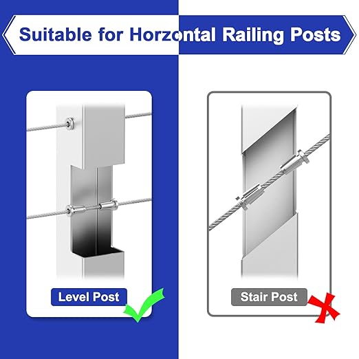 BLIKA Upgraded 80 Pack Stainless Steel Protector Sleeves for 1/8" 5/32" or 3/16" Deck Cable Railing, for Metal Posts, T316 Marine Grade, Cable Railing Protector Sleeves