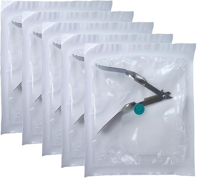 Skin Staple Removal Kit, Includes Staple Remover and Gauze Sponge, Steriled, Ideal for Hospitals and Clinics (5)