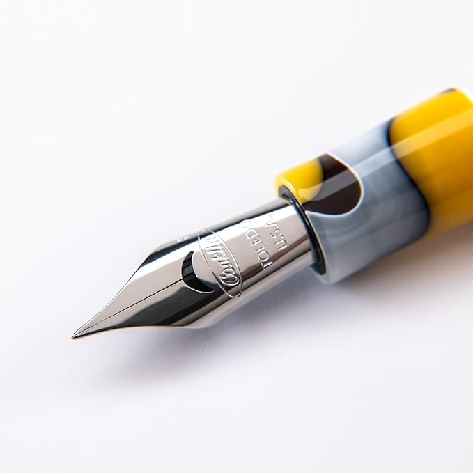 Conklin All American Fountain Pen in Yellowstone – Medium Nib, Unique Yellow, Brown & White Design – Ideal Gift for Professionals & Pen Collectors