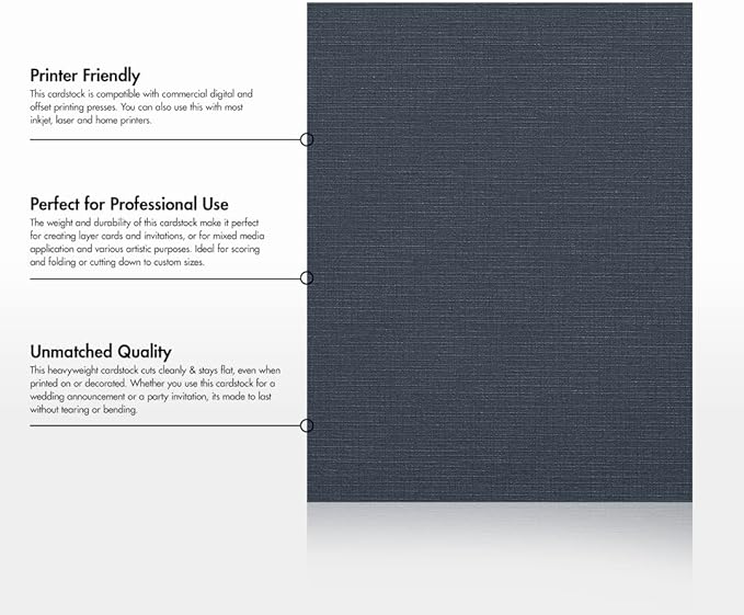 LUXPaper 8.5" x 11" Cardstock | Letter Size | Nautical Blue Linen | 100lb. Cover | 500 Qty