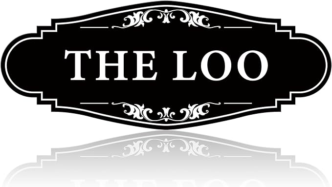 The Loo Sign for Bathroom Decoration, Self-adhesive Funny Bathroom&Restroom Sticker Decor for House, Home,Office,Shop Door（Black）