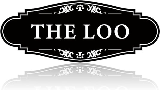The Loo Sign for Bathroom Decoration, Self-adhesive Funny Bathroom&Restroom Sticker Decor for House, Home,Office,Shop Door（Black）