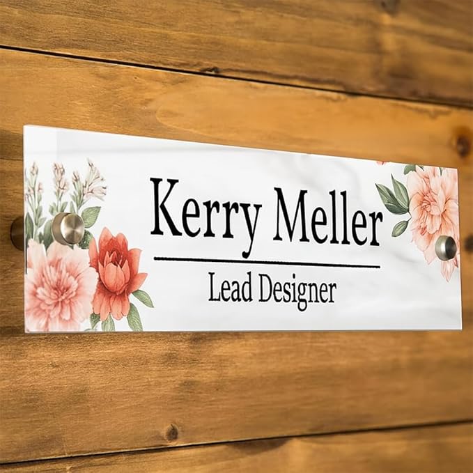 Personalized Office Door Sign, Custom Acrylic Name Plate with Title, Professional Wall Plaque for Business, Home Office, or Desk – Modern Design, Name Plate - 8x2 Executive CEO Sign, New Job Décor 2