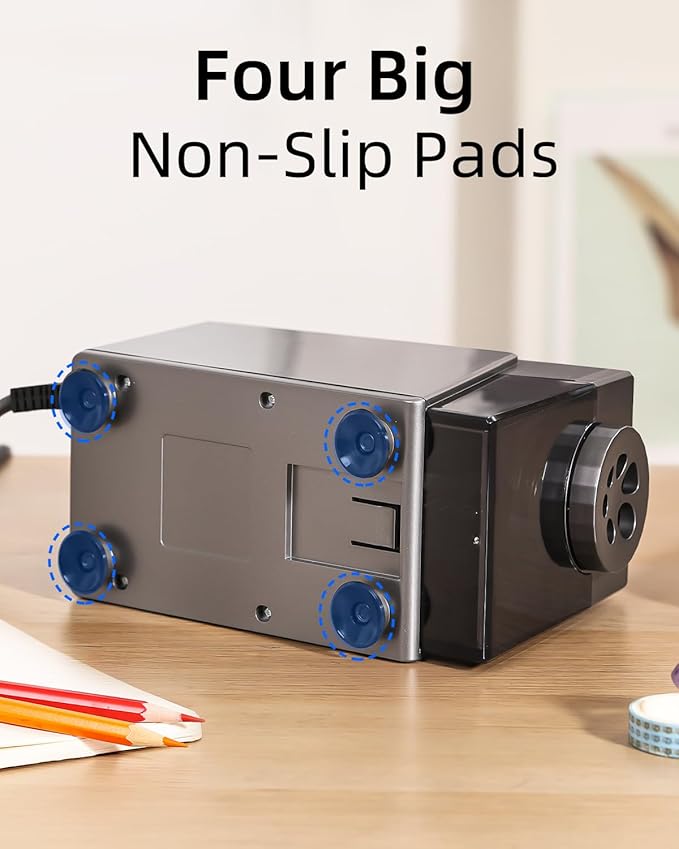 ZMOL Heavy Duty Electric Pencil Sharpener for Classroom, 6 Holes, Stronger Helical Blade, Auto Stop, Save Pencils, Plug in, Suitable for 6-12mm No.2/Colored Pencils, Teachers,School & Home Silver