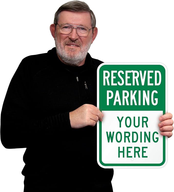 SmartSign "Reserved Parking, Your Text" Custom Sign | 12" x 18" Aluminum, Made in USA
