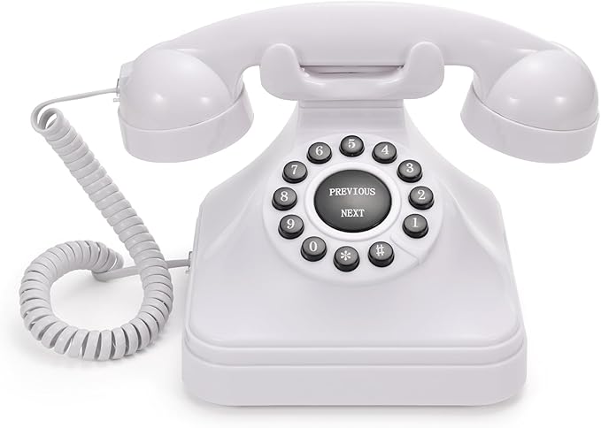 Rotkfst Guest Book Audio Wedding Phone,Record Voice Messages,Retro Guest Book for Wedding or Birthday Party Message Voicemail,Save The Blessings of Your Relatives and Friends（White）