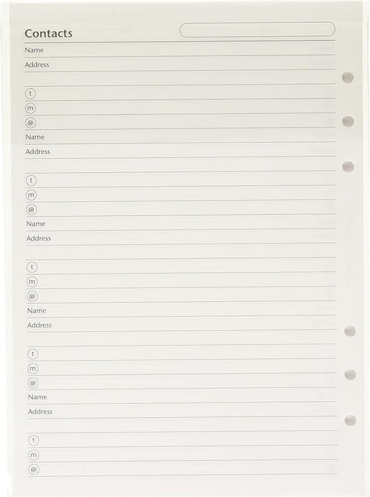 Filofax A5 Name/Address/Phone/Fax (B340206)