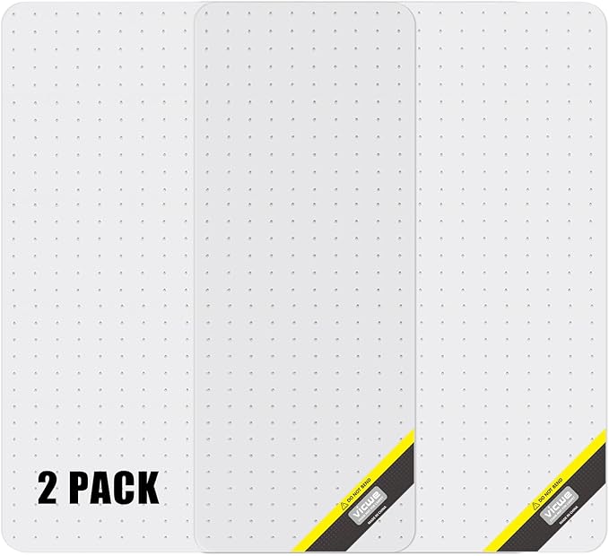 Vicwe Office Chair Mat for Carpet, 2 Pack, 46''x 60' Heavy Duty Chair Mat for Carpeted Floors, Easy Rolling Hard Mat for Office Chair on Carpets, Anti-Slip Carpet Protector Mat Clear,Ship Flat