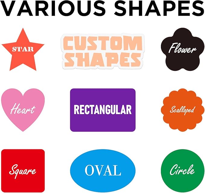 AHEADGOODS Custom Stickers - Personalized Labels, Customized Stickers with Any Design Image Logo Text, 100 Labels (Scalloped, 4"x4")