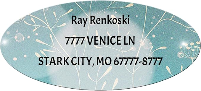 Made in USA Custom Return Address Stickers Labels Customized Mailing Label for Envelopes, Personalized Self Adhesive Flat Sheet Oval Labels