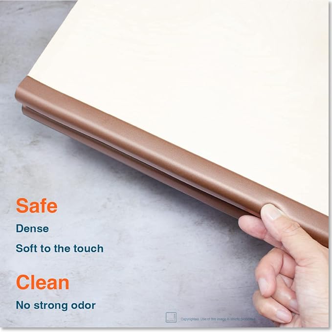 Roving Cove Slim-Fit Edge Protector for Baby Proofing (9ft Small Edge Only), Soft Rubber Foam Furniture Edge Bumper Guard, Desk Edge Cushion, 3M Adhesive, Coffee Brown