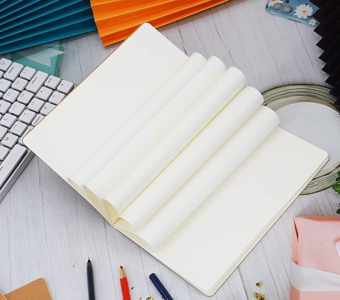 Zegrox 12 Pack A5 Kraft Notebooks, 60 Blank Pages Travel Journal Bulk, Soft Cover Notebooks for Women Girls Students, Making Plans Writing Memos Office School Supplies, 8.3 X 5.5 in