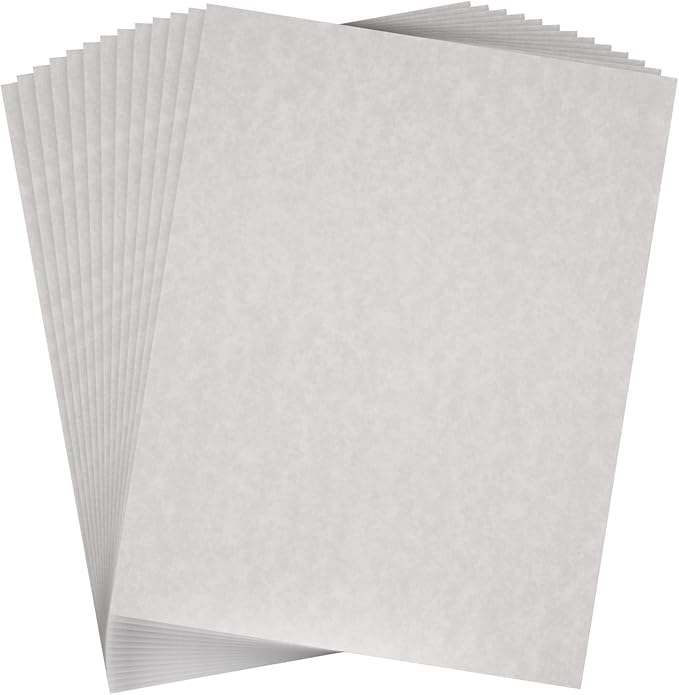 Best Paper Greetings Certificate Paper - 8.5 x 11 in Light Gray - Vintage 90 GSM Textured Parchment Paper for Printing & Writing Diplomas & Award Certificates - 96 Sheets
