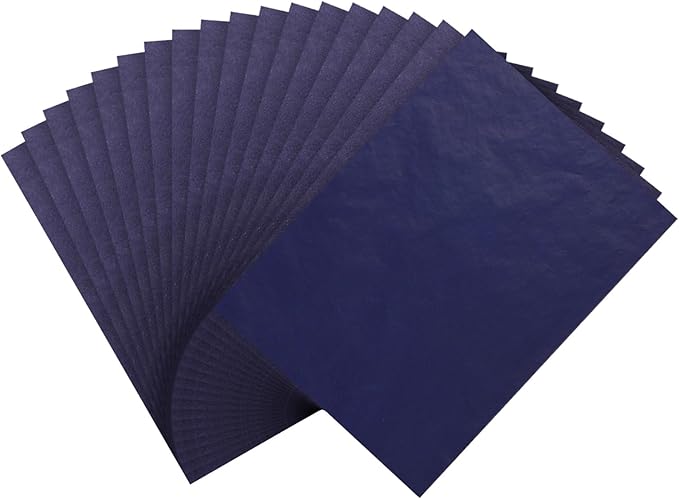 PATIKIL Carbon Paper, 50 Sheet A4 Graphite Transfer Tracing Copy Paper for Tracing Drawing Writing on Wooden Canvas Paper 8.3" x 11.7" Blue
