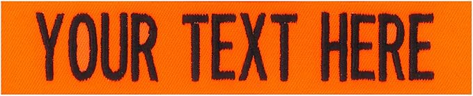 Custom Uniform Name Tapes Solid Colors. Neon Orange Fabric, 5 Inch Sew on