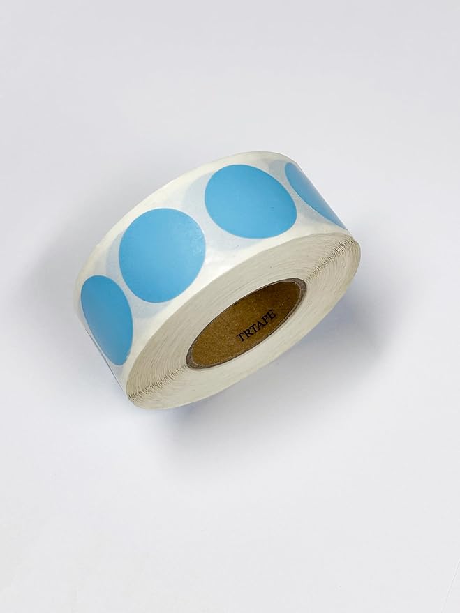 1 Inch Round Color Coding Labels, 1000 Dots Per Roll Sky Blue Color Coded Dot Stickers, Round Color Dot Labels for Organizing, Filing, and Storage