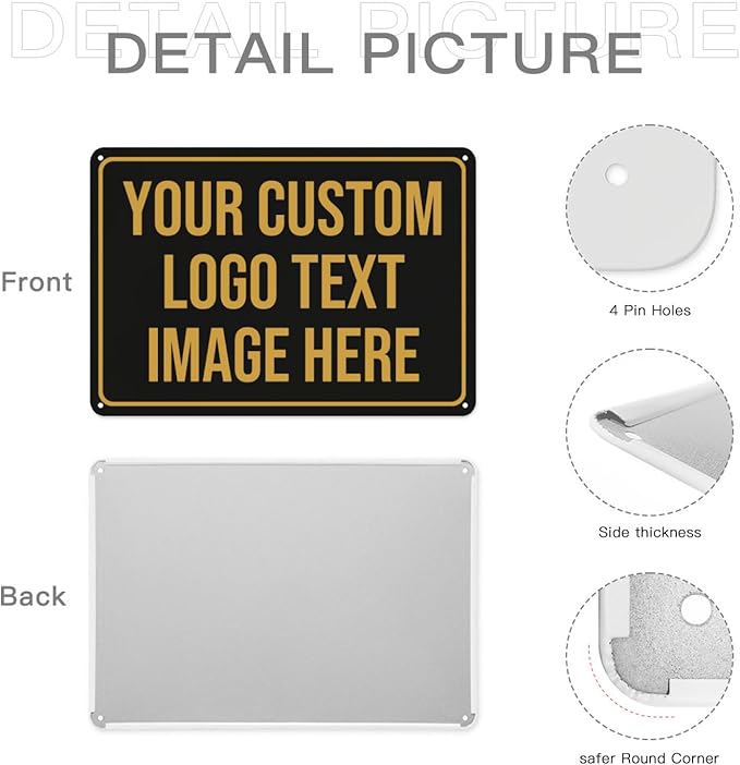 Tmqytuox Custom Signs, Custom Sign Metal Signs Customized Signs - Personalized Signs Make Your Own Sign With Text Photo Logo For Office Business Workplace Home Bar Indoor Outdoor Use 6""x8""