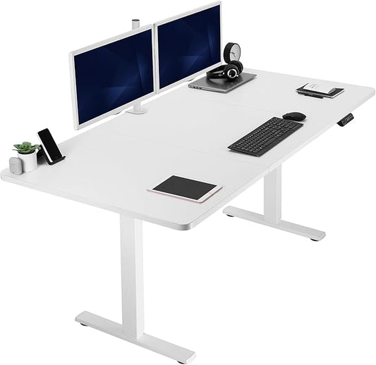 VIVO Electric 71 x 36 in Standing Desk, Memory Height Adjustment, 1B Series, Holds 220 lbs, White Top White Frame, DESK-KIT-1W7W-36