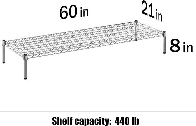 Regal Altair 21" Deep x 60" Wide x 8" Height Wire Shelving Kit | 1-Tier | NSF Commercial Storage Rack Unit