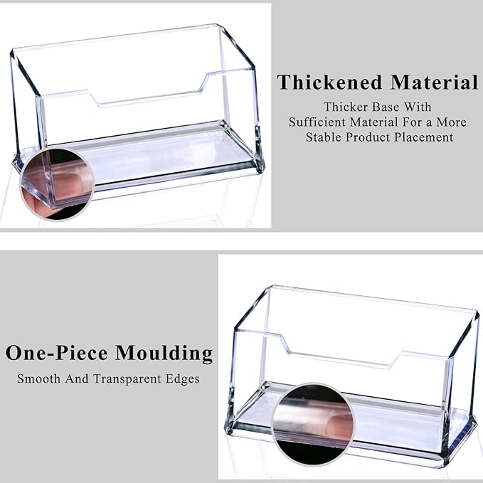 Clear Acrylic Business Card Holder, Name Card Organizer for Desk Fits 50 Business Cards