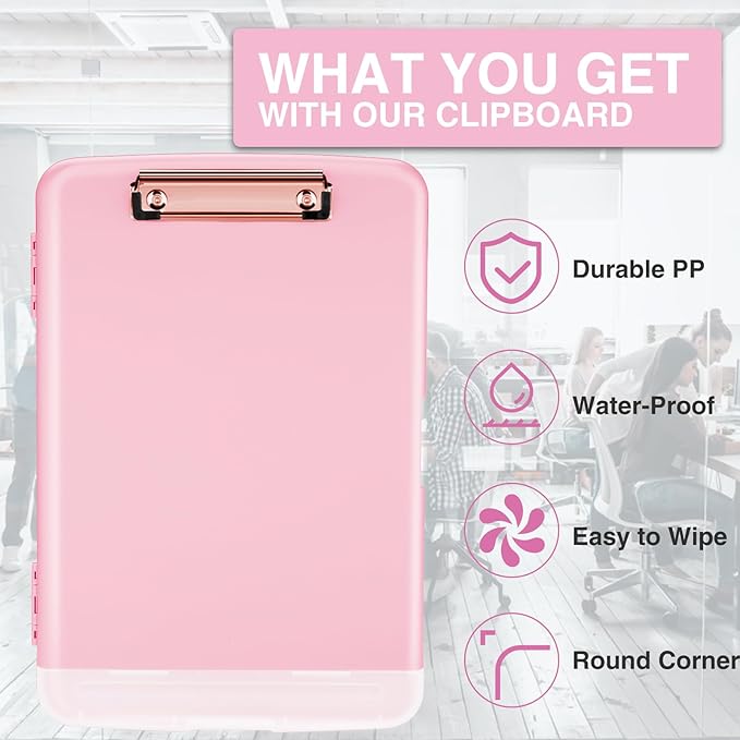 Sooez Clipboards with Storage, High Capacity Clip Boards 8.5x11 with Storage, Heavy Duty Nursing Clipboard Folder, Plastic Clipboard with Pen Holder for Women Teachers Work, School & Office Supplies