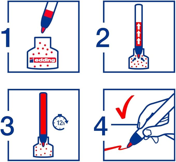 edding 360 whiteboardmarker set - zwart, rood, blauw, groen - 4 whiteboardstiften - ronde punt 1,5 - 3 mm - boardmarker uitwisbaar - voor whiteboard, flipchart, prikbord, memobord - navulbaar