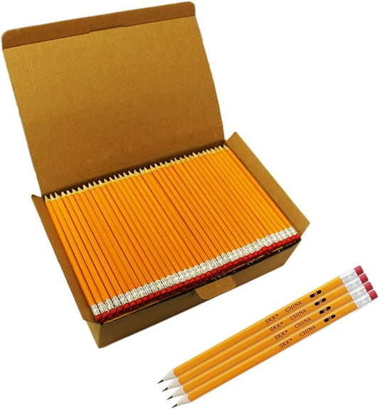 SKKSTATIONERY 360pcs Pre-sharpened Pencils with eraser top, No.2 Wood Pencils Bulk #2 HB pencils Yellow HB Pencil Sketching Drawing Back to School Teacher Supplies 360 counts per box