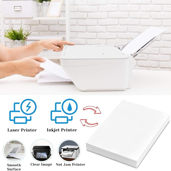 Vellum Paper, Cridoz 115GSM Transparent Vellum 8.5 x 11 Translucent Clear Printable Tracing Paper for Printing Invitation Cards