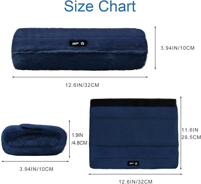 SPRING SEAON Wheelchair Armrest Covers 2 Pack Soft Memory Foam Wheelchair armrest Pads Wicking Washable for Office Transport Chair (Navy Blue)