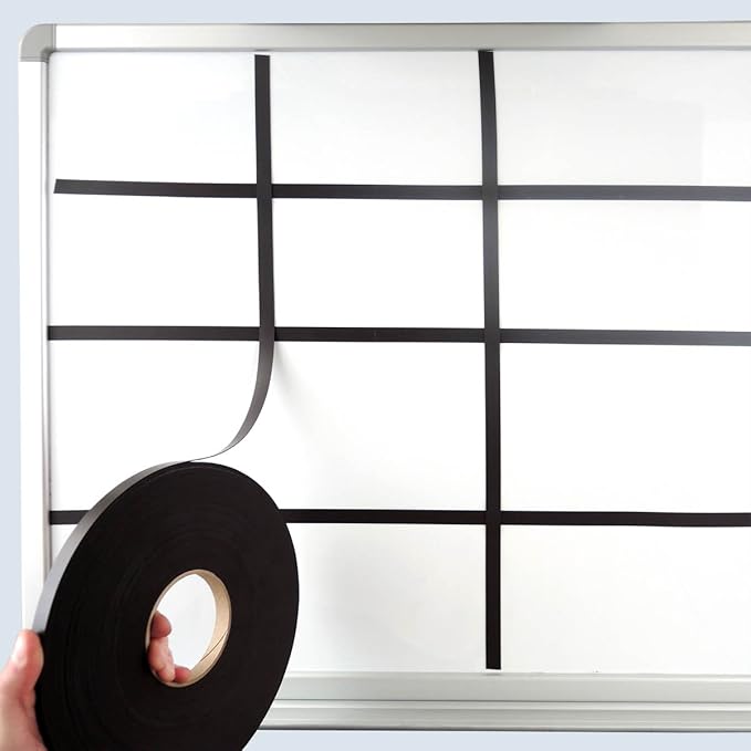 StoreSMART® - Magnetic Lines and Board Dividers - 1/2-inch x 50-feet - for Magnetic WHITEBOARDS ONLY- Does not Work on Plain whiteboards or glassboards - ML1/2-50