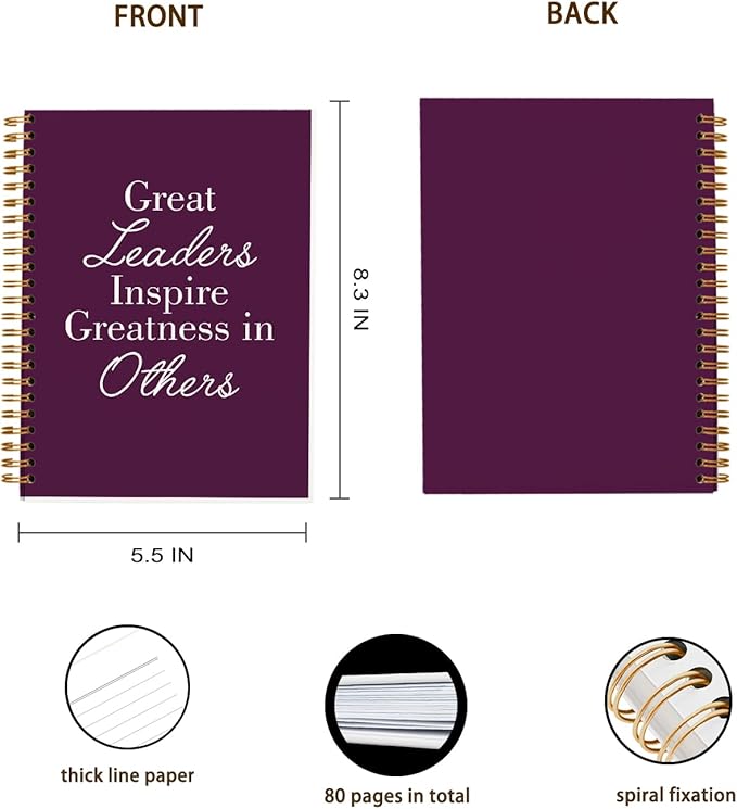OXW Purple Meeting Notebooks for Work, Leadership Gifts Office Work Notebook Journal for Writing Note Taking, Thank You Gifts for Women Men Leader Principal Boss Mentor Manager, 5.5"x8.3"
