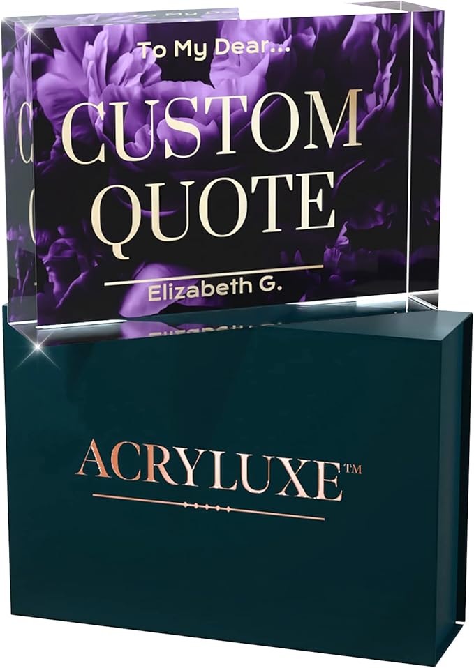 Custom Acrylic Sign Personalized, Custom Desk Name Plate, 18 Styles, (5"x7"), With Gift Box, USA Made by Acryluxe. (Blossom)